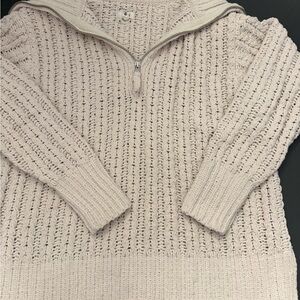 Aerie Cream Textured Knit Sweater